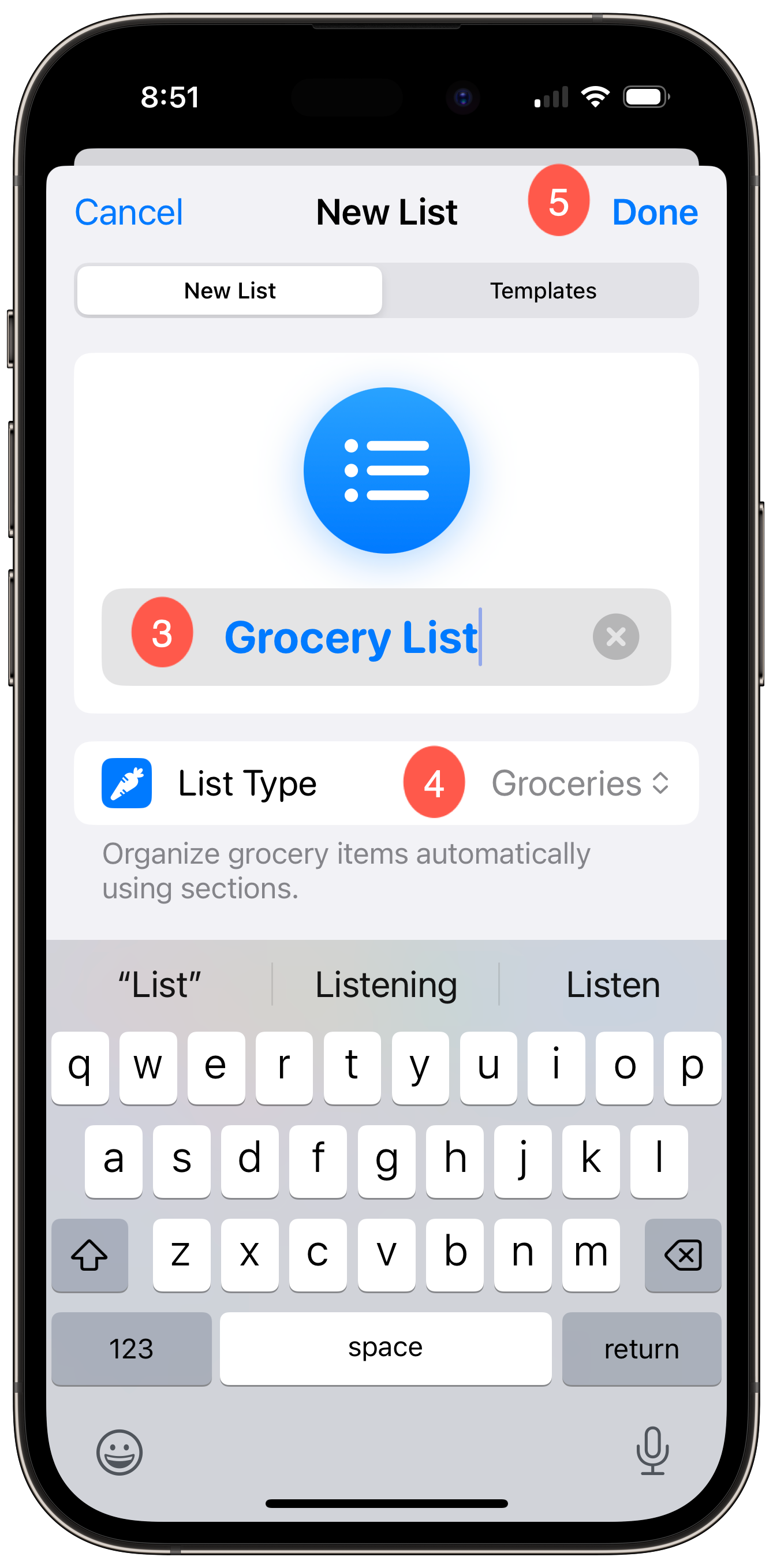 Create A Grocery List With The Reminders App Senior Tech Club