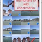 Checkmarks and Add To to batch add photos to albums