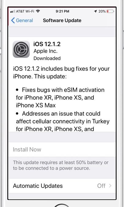 Concerns About IOS 12.1.2 – I’m Waiting