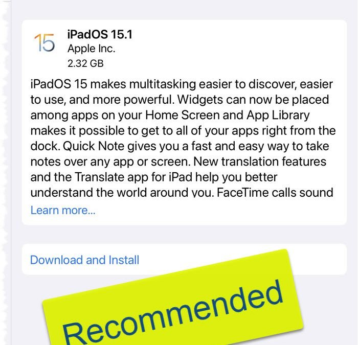 iPadOS  15.1- Time To Upgrade your iPad to OS 15